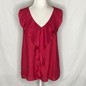 BCBGeneration Flounce Ruffle Sleeveless Blouse Size S